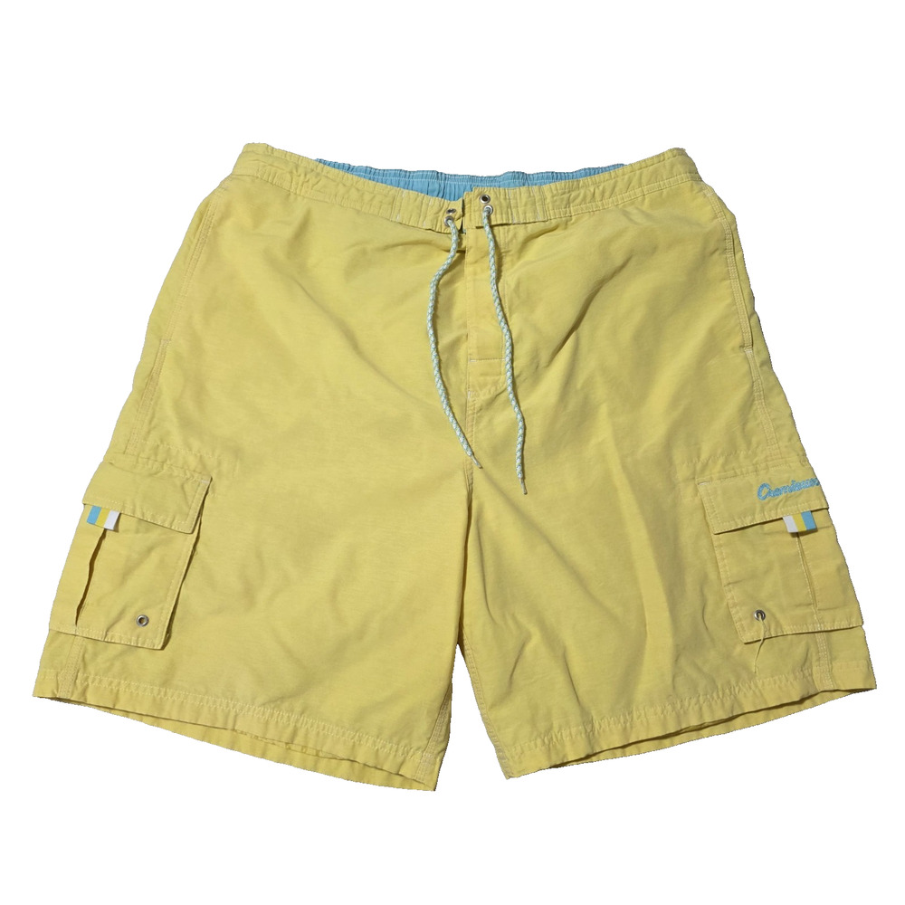 Daniel Crémieux Surf Gear Vintage Cargo Swim Trunks Yellow XL Mesh Lined